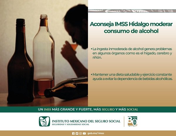 Recomienda IMSS Hidalgo Moderar Consumo de Alcohol Para Prevenir Enfermedades
