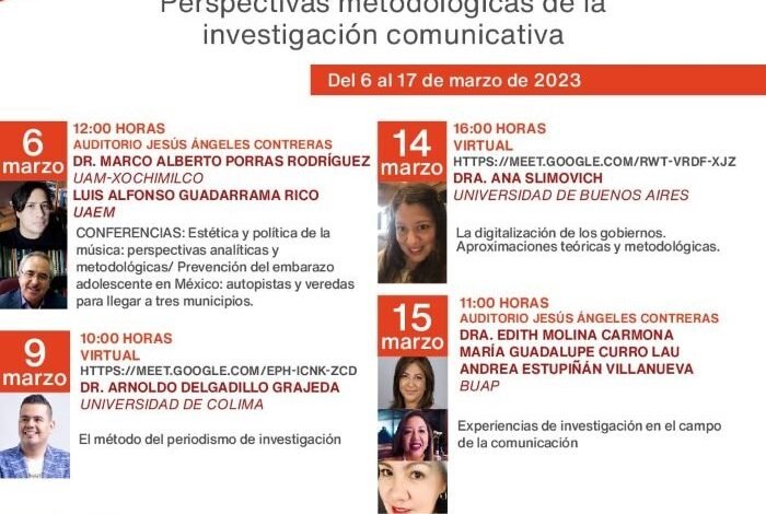 UAM Xochimilco, UAEM, U de C, UANL, UBA, BUAP y UPAEP Participan en las Jornadas Sobre Investigación Comunicativa en UAEH