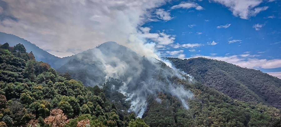 Actualización del Estado Que Guarda El Incendio en el Parque Nacional Los Mármoles, en el municipio de Zimapán: