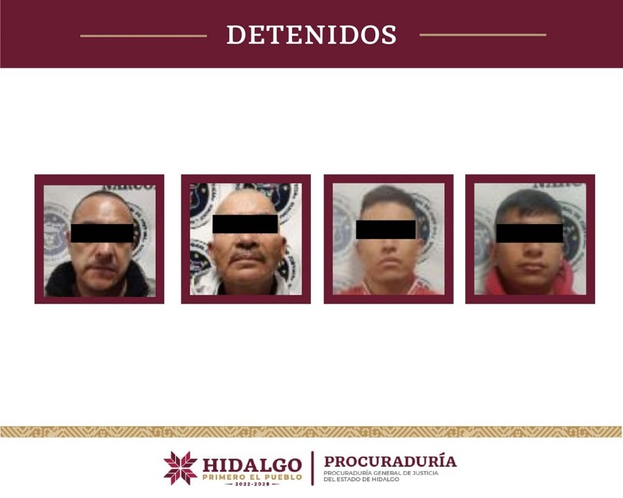 Detienen la PGJEH a 4 Sujetos Implicadas en  Narcomenudeo Durante Cateo en Cuautepec de Hinojosa