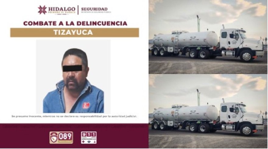Elementos Policiales de Hidalgo y Estado de México Aseguran Pipa Con 30 Mil Litros de Hidrocarburo
