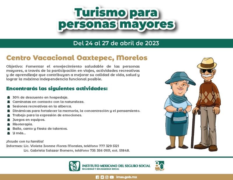Promueve IMSS Hidalgo Envejecimiento Saludable, a Través del Turismo