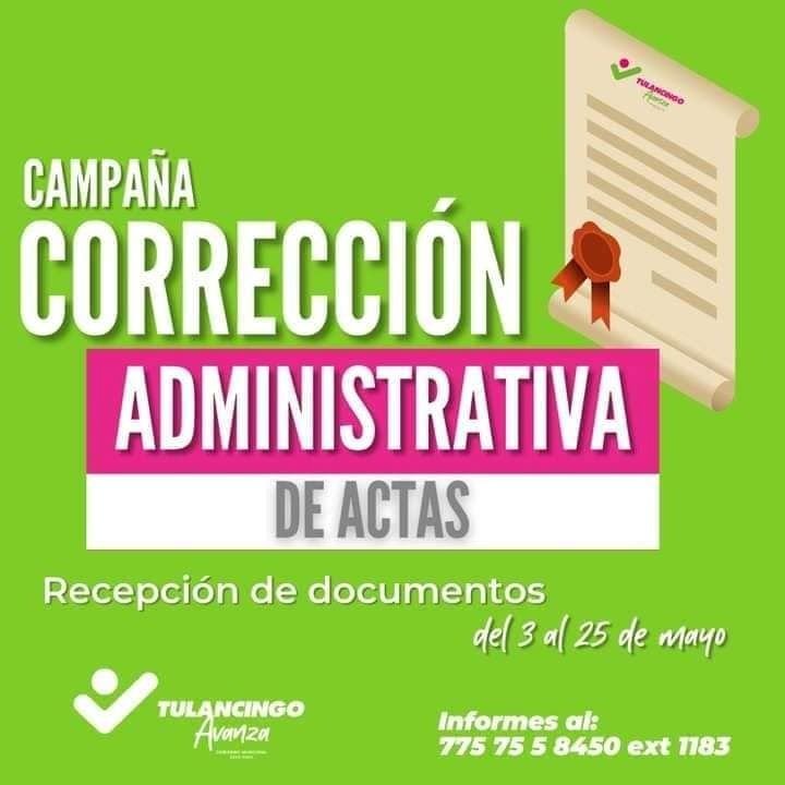 24 de Mayo, Último Día de Recepción de Documentos Para Participar en Campaña Correctiva de Actas, en Tulancingo