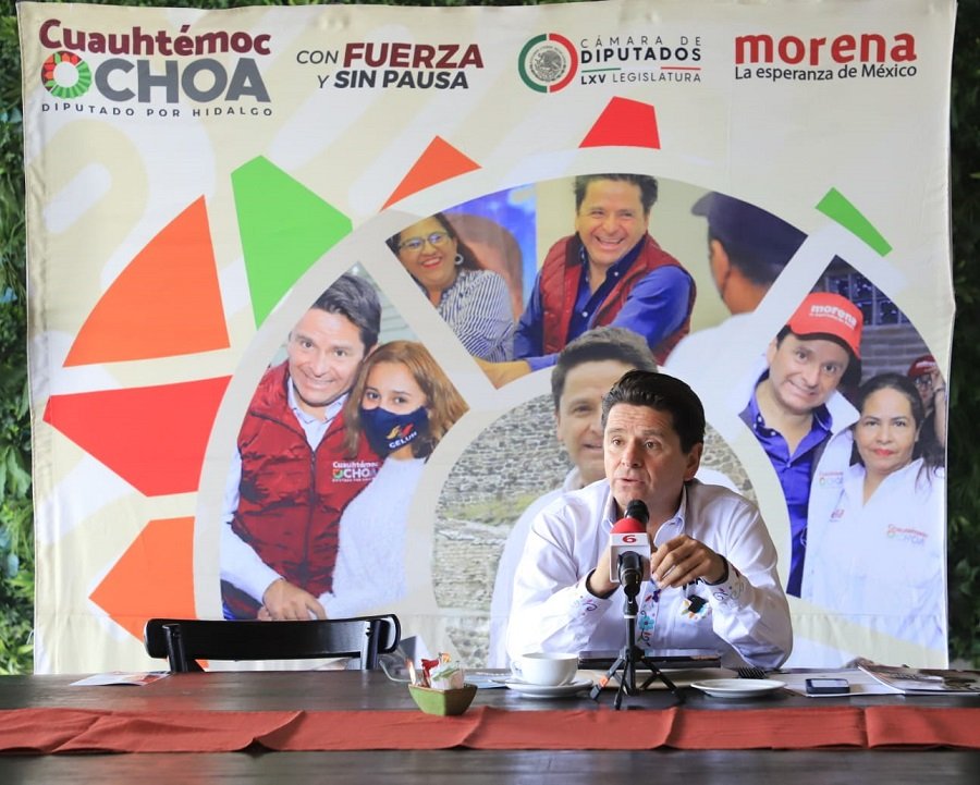 Trabajo de la Mano con el Gobernador y con el  Presidente López Obrador Para Que la Cuarta Transformación Llegue a Hidalgo: Cuauhtémoc Ochoa