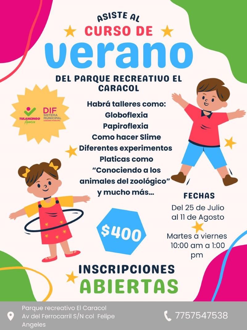 Abren Curso de Verano en El Parque Recreativo El Caracol