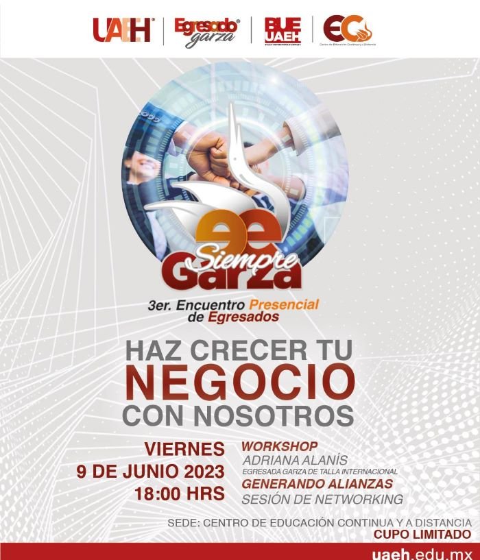 Convoca UAEH a Participar en Tercer Encuentro de Egresados