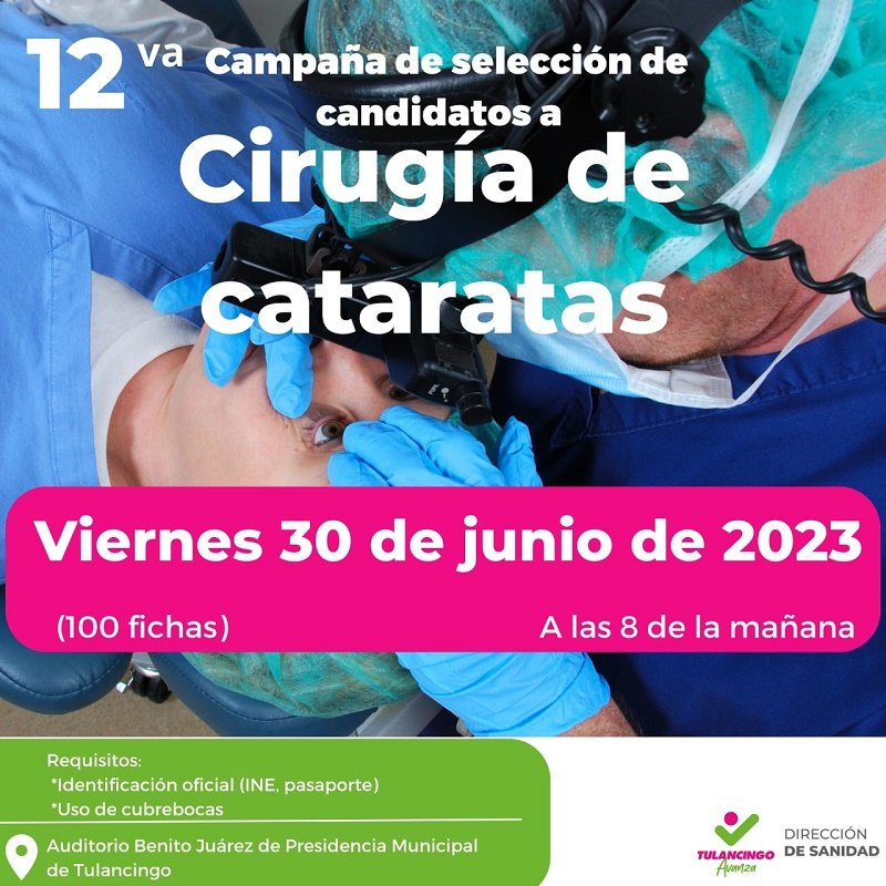 Doceava Campaña de Cirugía de Cataratas en Tulancingo