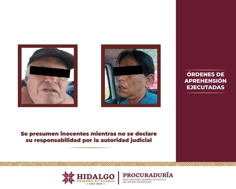 Ejecuta PGJEH orden de aprehensión contra dos personas investigadas por trata de personas agravada