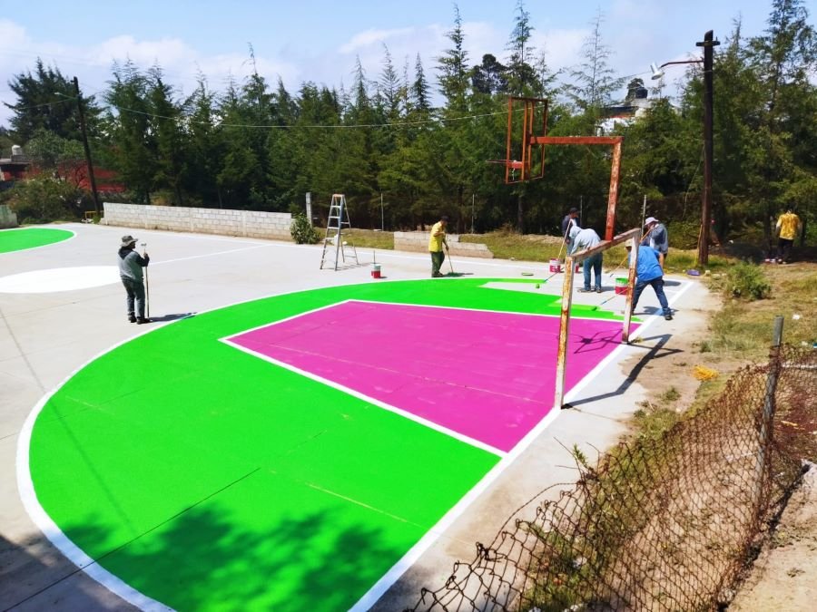 Mantenimiento Urbano Concluyó Rehabilitación de Cancha en Santa María Asunción