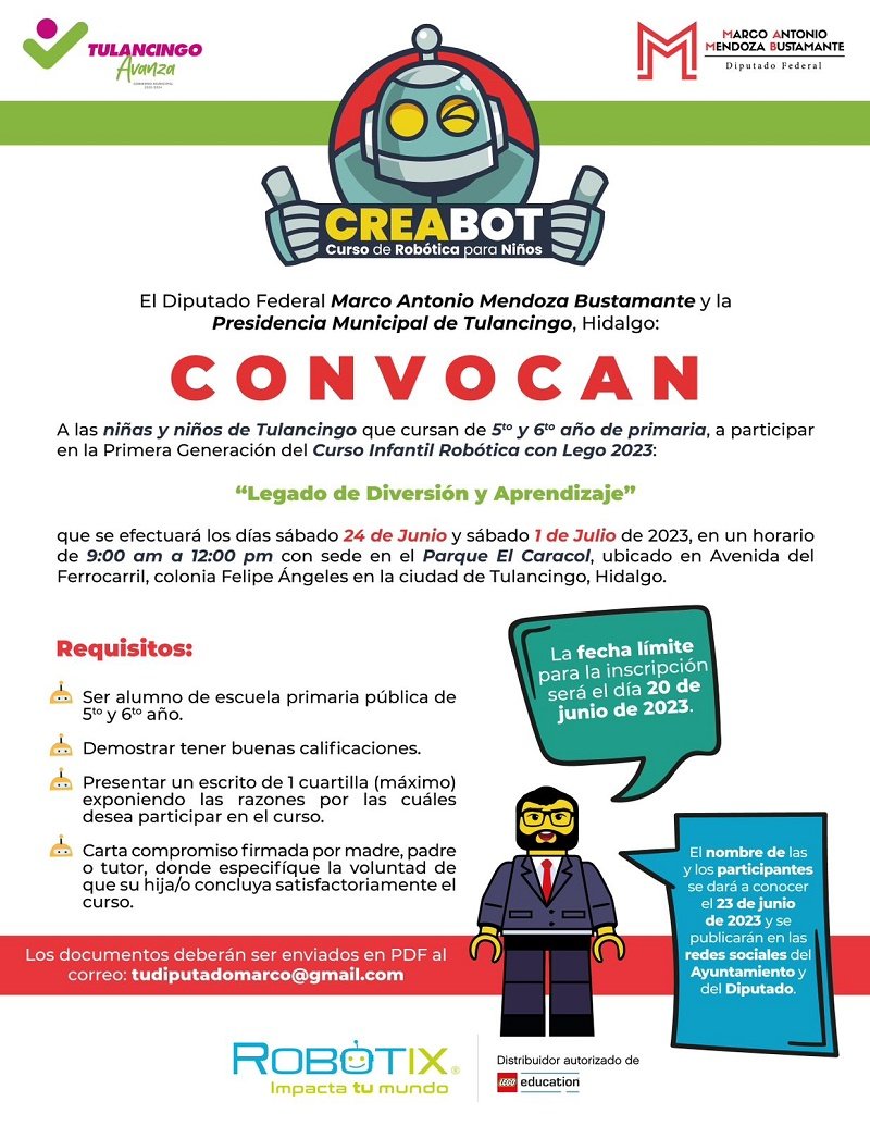 Niños de 5to y 6to Grado de Primaria Participarán en El Curso de Robótica Lego Education