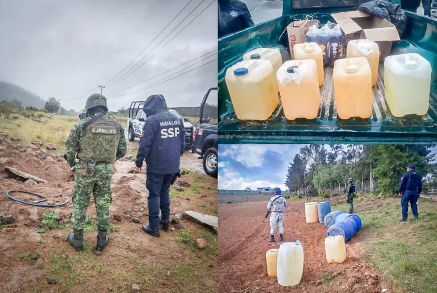 Agencia de Seguridad del Estado de Hidalgo recupera 13 mil litros de hidrocarburo