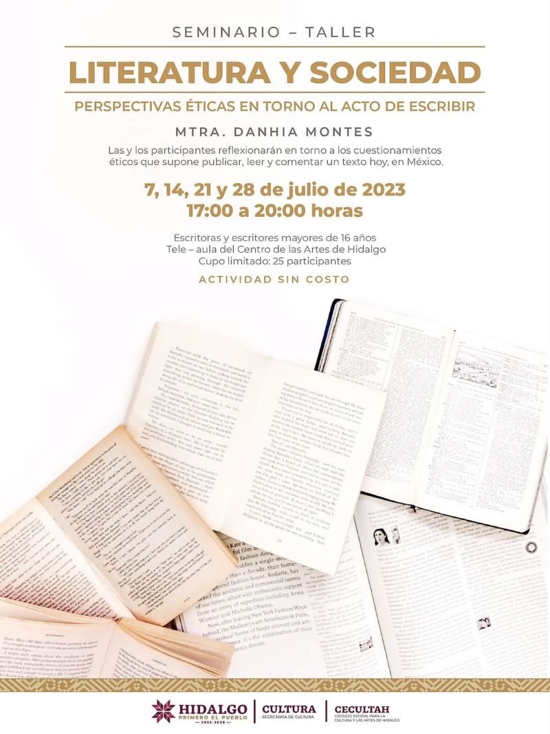 Impartirán Seminario Gratuito de Literatura en Centro de las Artes