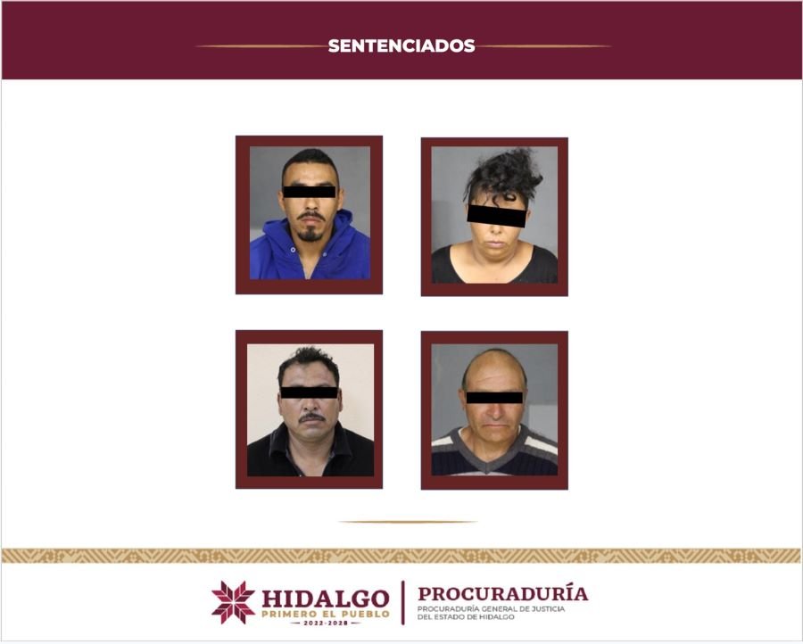 La UECS de la PGJEH consiguió sentencia de 80 años de prisión para cuatro personas responsables de secuestro agravado