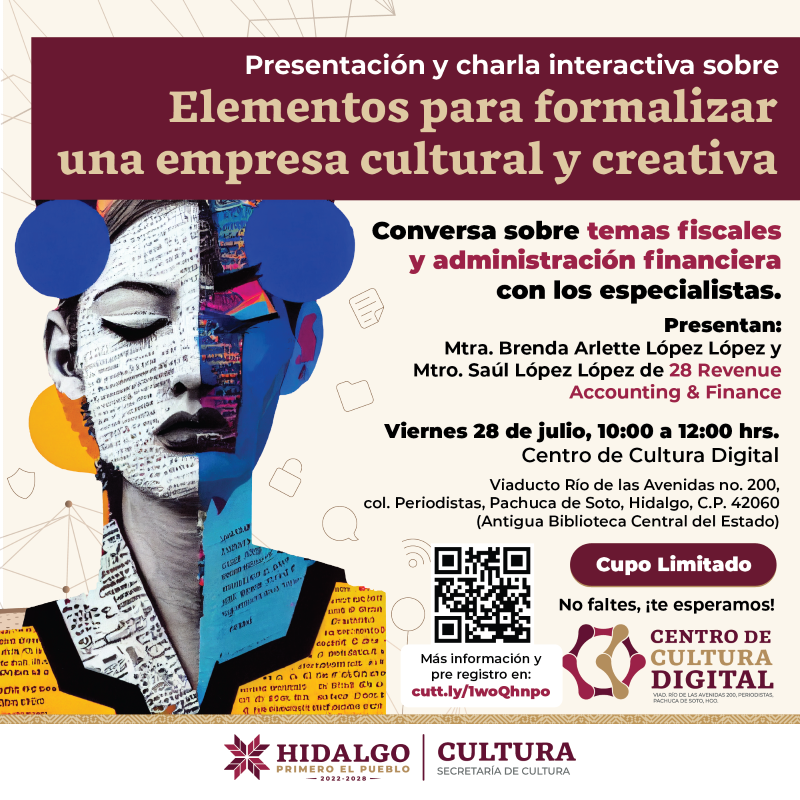 Mediante charla, brindarán elementos para formalizar empresas culturales