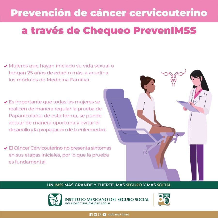 Promueve IMSS Hidalgo Prevención de Cáncer Cervicouterino, a Través de Chequeo PrevenIMSS