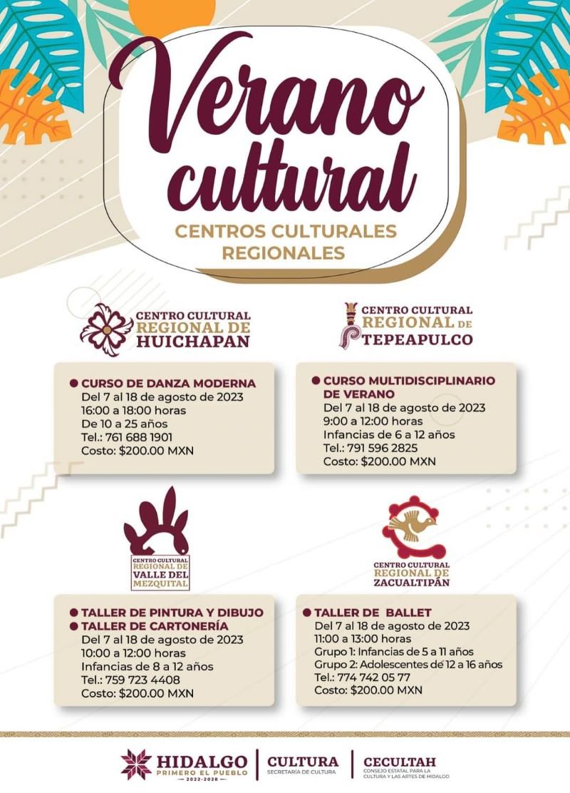 Sector cultural del estado ofrece 340 cursos de verano en los 84 municipios