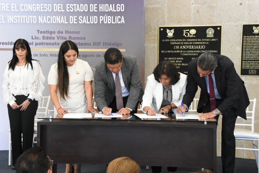Congreso de Hidalgo Firma Convenio con Instituto Nacional de Salud Pública