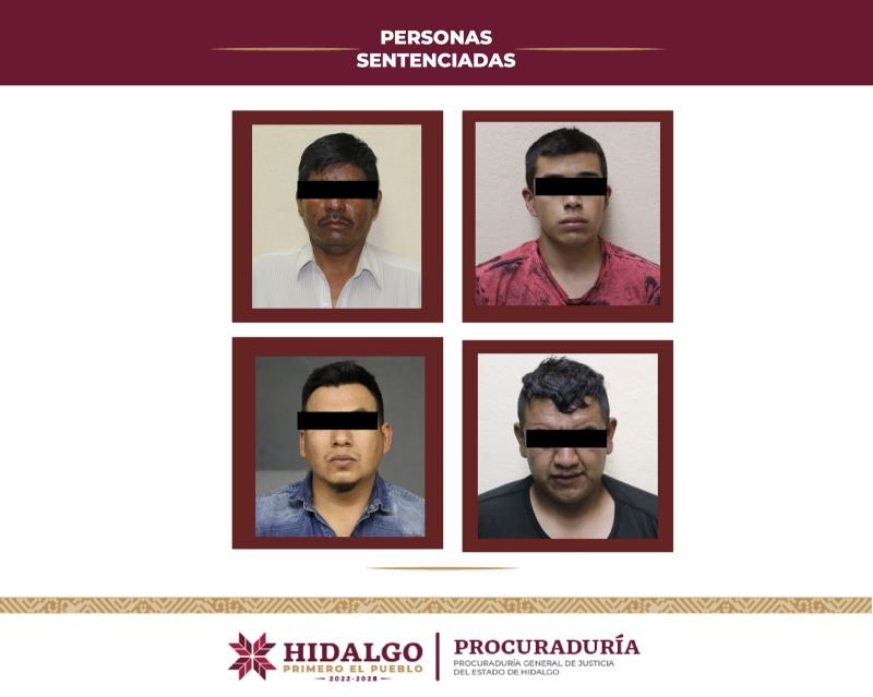 Sentencias de 33 a Tres Personas y 50 Años de Prisión a Otra Por Secuestro Agravado en el Cerro Xicuco, en Tezontepec de Aldama