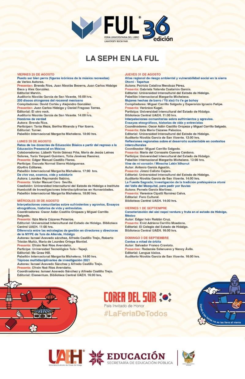Participará SEPH en la FUL de la UAEH