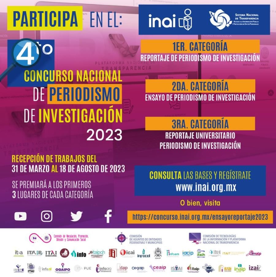 Profesionales del Periodismo, Estudiantes, Personas Investigadoras Pueden Participar en El 4ª Concurso Nacional de Periodismo de Investigación 2023