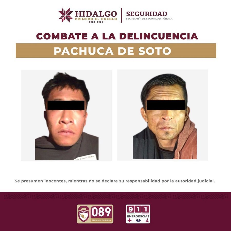 Asegura la SSPH a dos Presuntos Ladrones de Cámaras de Videovigilancia