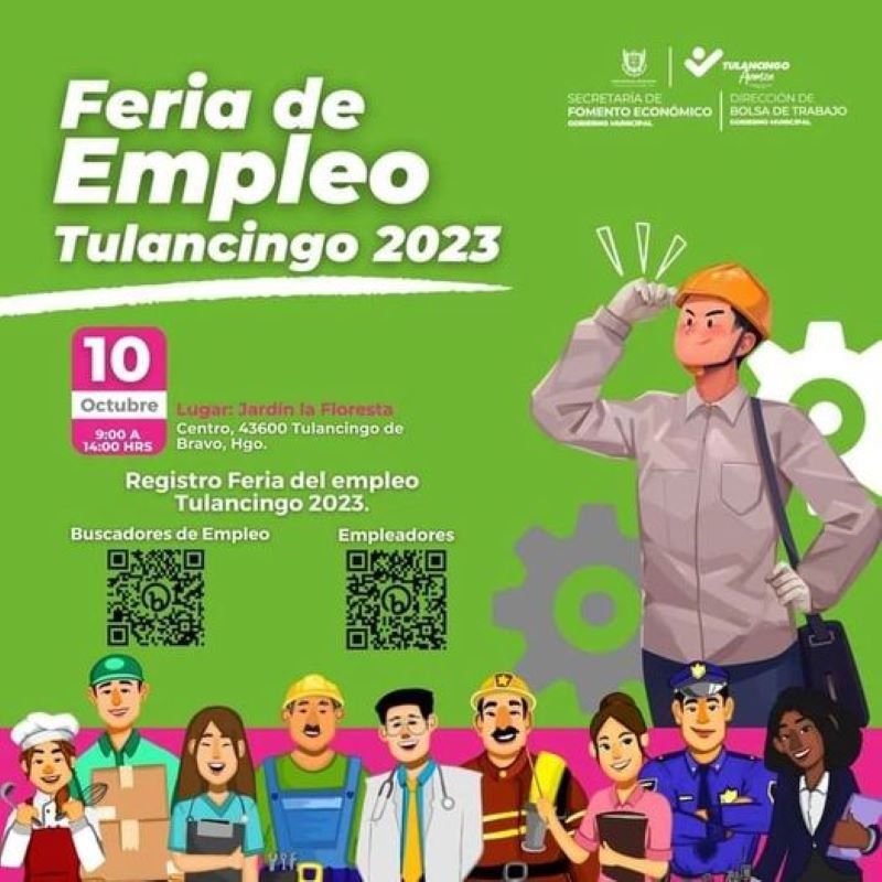 Feria del Empleo 2023 en Tulancingo, Martes 10 de Octubre en  La Floresta