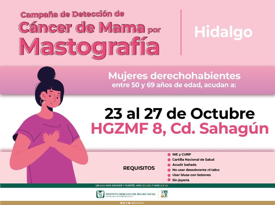 Acerca IMSS Hidalgo Unidades Móviles de Mastografías a Ciudad Sahagún