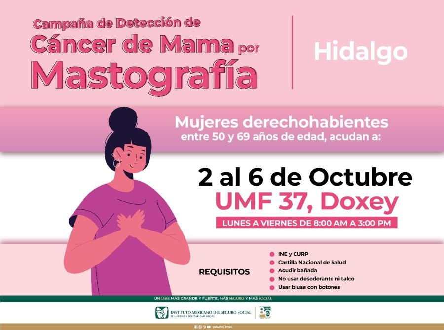 Campaña de Detección de Cáncer de Mama en UMF No. 37 en Doxey, Tlaxcoapan