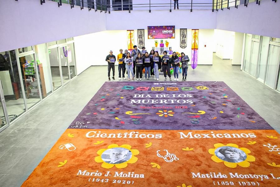 DESCTI Realizan Instalación de un Macro Tapete y un Altar Tradicional por motivo de Día de Muertos