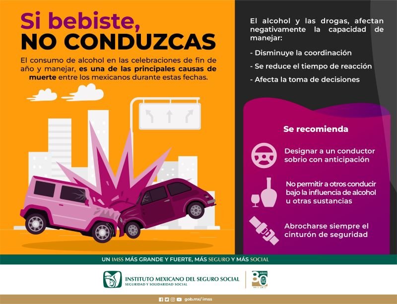 Advierte IMSS Hidalgo Sobre Consecuencias De Manejar Bajo Efectos Del Alcohol Durante Celebración De Fin De Año