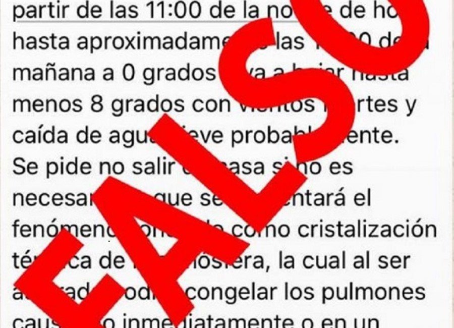 Comunicado al Mensaje Que Circula en Redes Sociales Por Bajas Temperaturas de la SPCGR