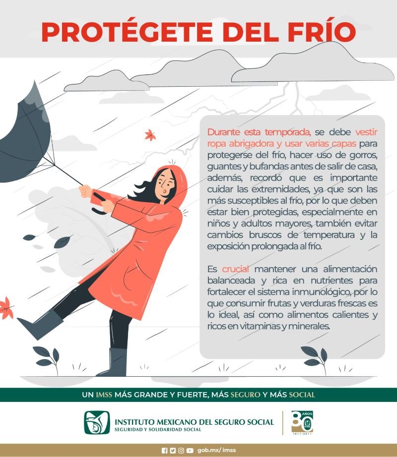 Emite IMSS Hidalgo Recomendaciones Durante Temporada de Frío