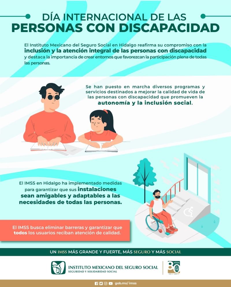 Fortalece IMSS Hidalgo Inclusión en el Día Internacional de las Personas con Discapacidad.