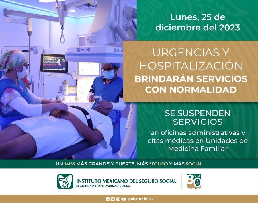 Garantiza IMSS Hidalgo Atención Médica Durante Puente de 25 de Diciembre