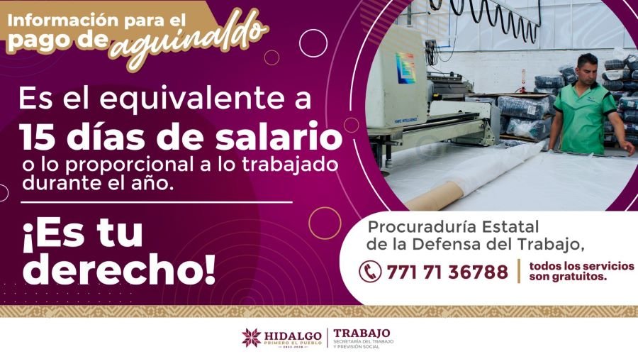 Pago de Aguinaldo Antes del 20 de Diciembre: STPSH