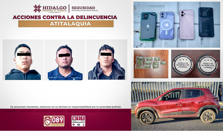 Asegura SSPH a Presuntos Integrantes de los “Hs”, en Atitalaquia