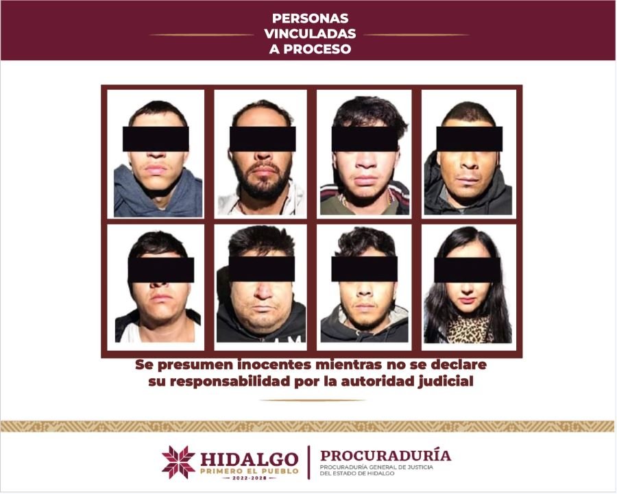 Obtiene Unidad de Alto Impacto de la PGJEH, Vinculación a Proceso Para 8 Personas Por Portación de Armas de Uso Exclusivo Del Ejército y Delitos Contra la Salud