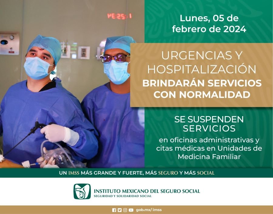 Brinda IMSS Hidalgo Atención Médica Continua y de Urgencias Durante Puente Del 5 de Febrero