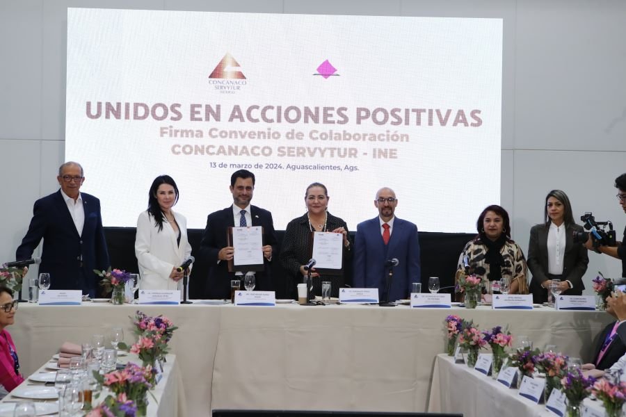Firman El Convenio de Colaboración “Por Amor a México” CONCANACO SERVYTUR y el Instituto Nacional Electoral (INE)