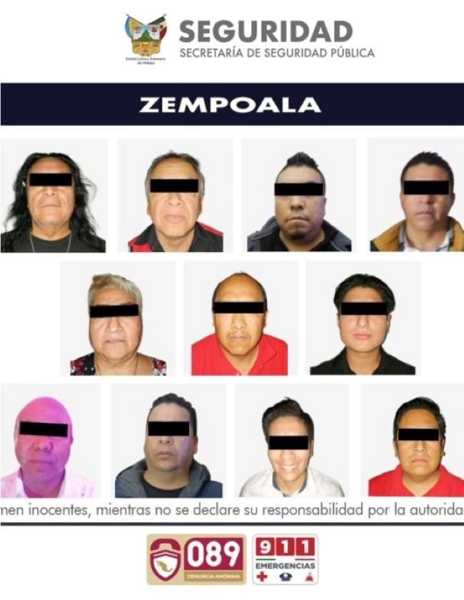 Agentes intervienen centros nocturnos de Zempoala por narcomenudeo; detienen a 11