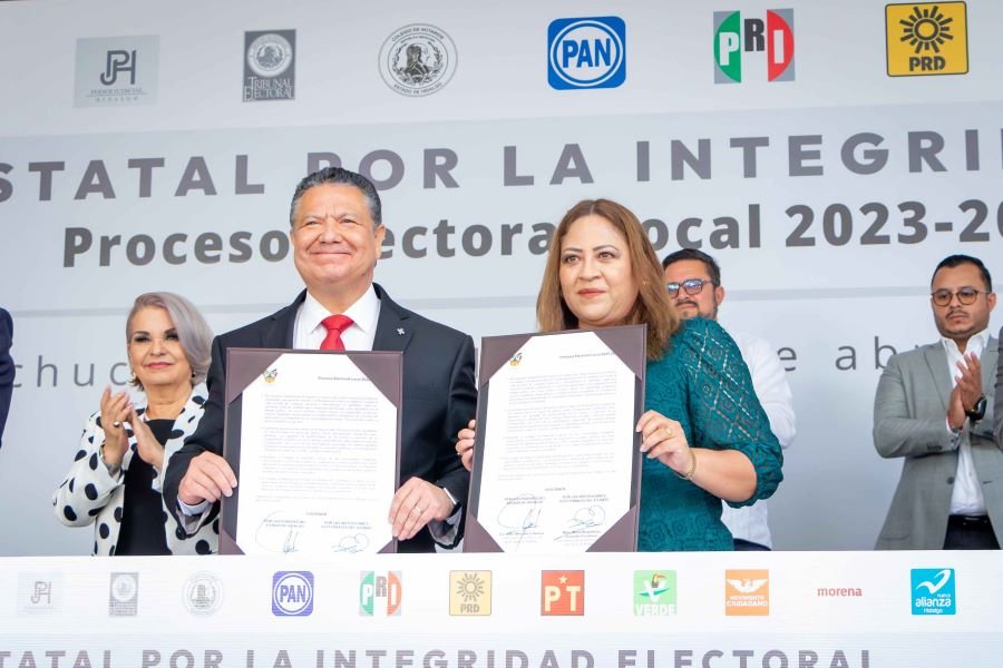 Autoridades Electorales, Poderes del Estado, Colegio de Notarios y Partidos Políticos Signan Acuerdo Por la Integridad Electoral Para las Elecciones 2024