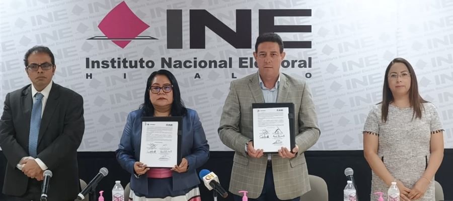 Coparmex Hidalgo e INE firman convenio de colaboración