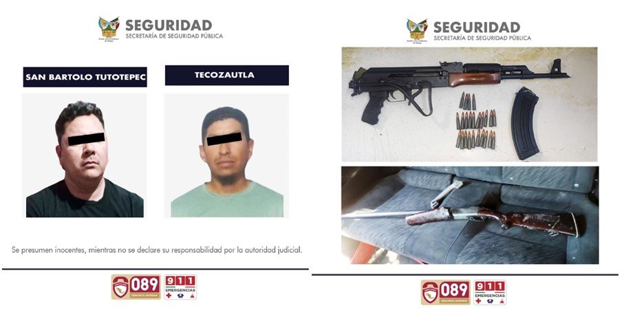 En Recorridos de Prevención San Bartolo Tutotepec y Tecozautla SSPH Decomisa Armas