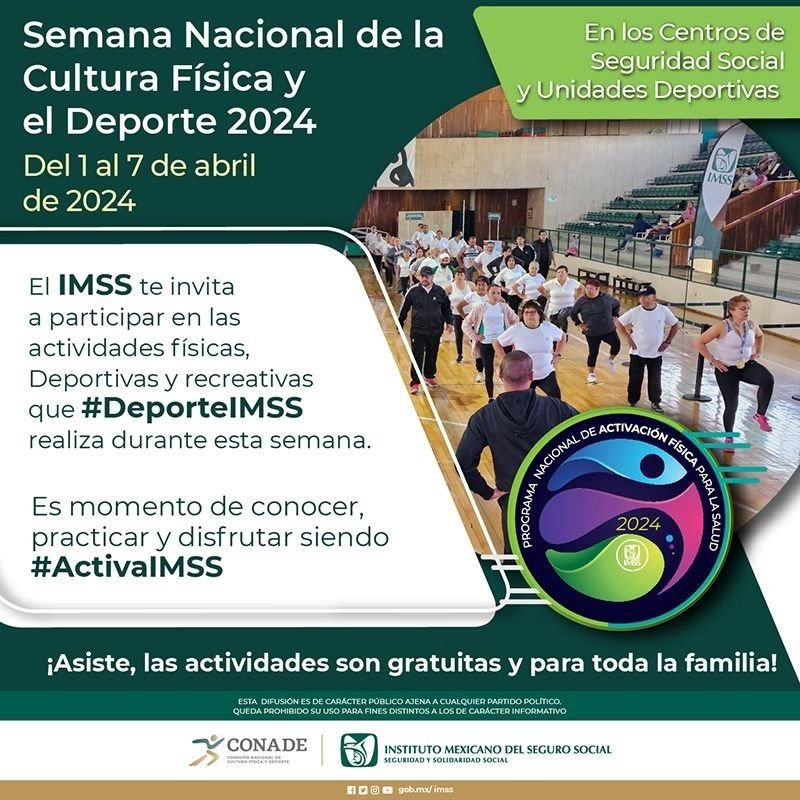 Fomenta IMSS Hidalgo actividad física en el Día Internacional del Deporte Para el Desarrollo y la Paz