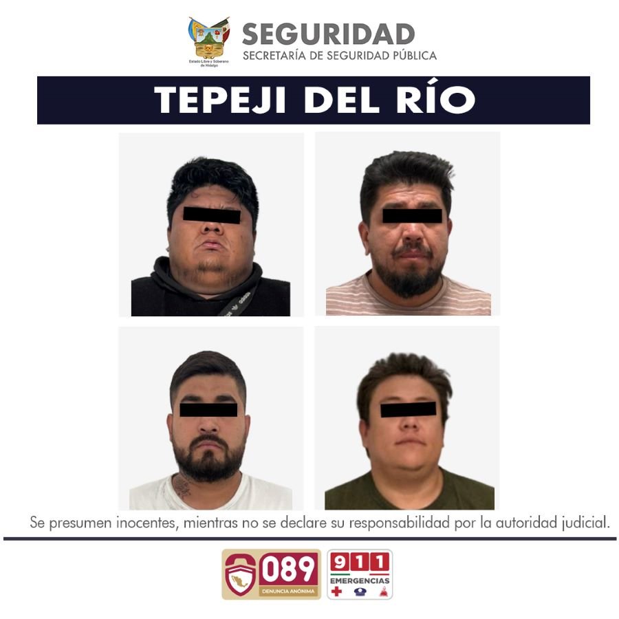 SSPH desarticula banda dedicada al robo de transporte de carga en Tepeji del Río
