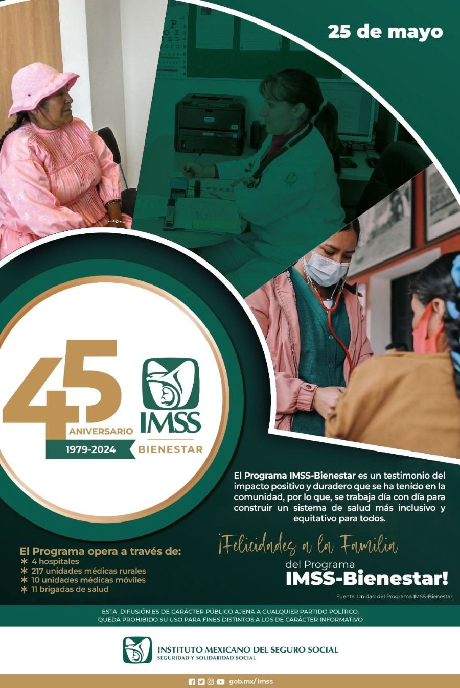 Celebra IMSS Hidalgo 45° Aniversario del Programa IMSS-Bienestar