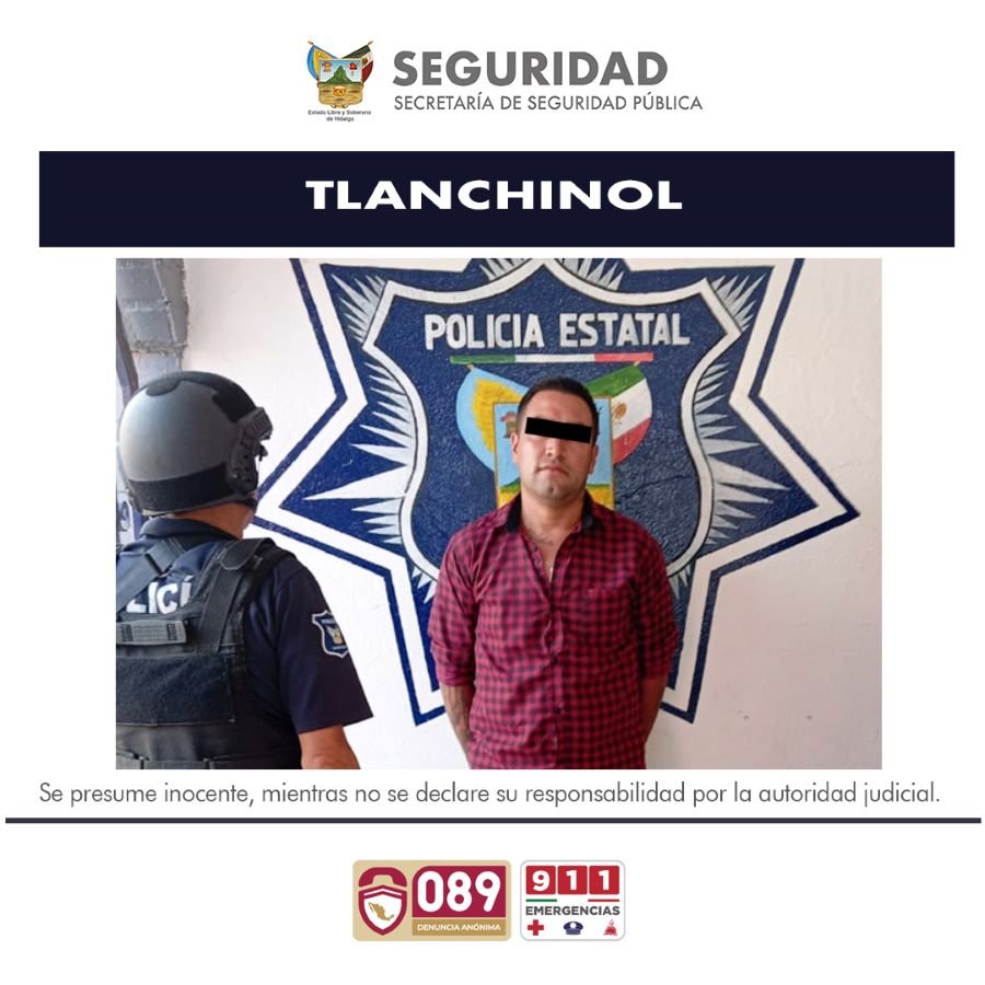 Agentes de la SSPH detuvieron a una persona por su posible relación en hechos constitutivos de delito