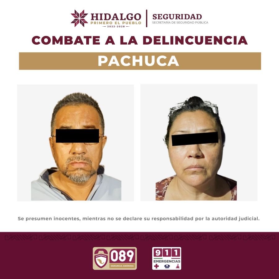 Asegura SSPH a Pareja Por Delitos Contra la Salud