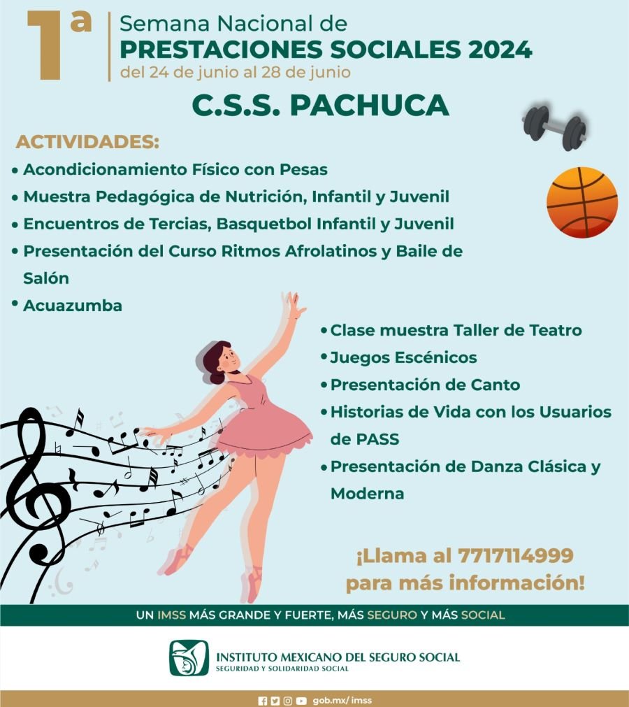 Celebra IMSS Hidalgo Primera Semana Nacional de Prestaciones Sociales 2024