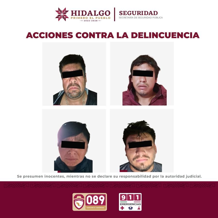 Detiene SSPH a Presuntos Narcomenudistas en Zimapán